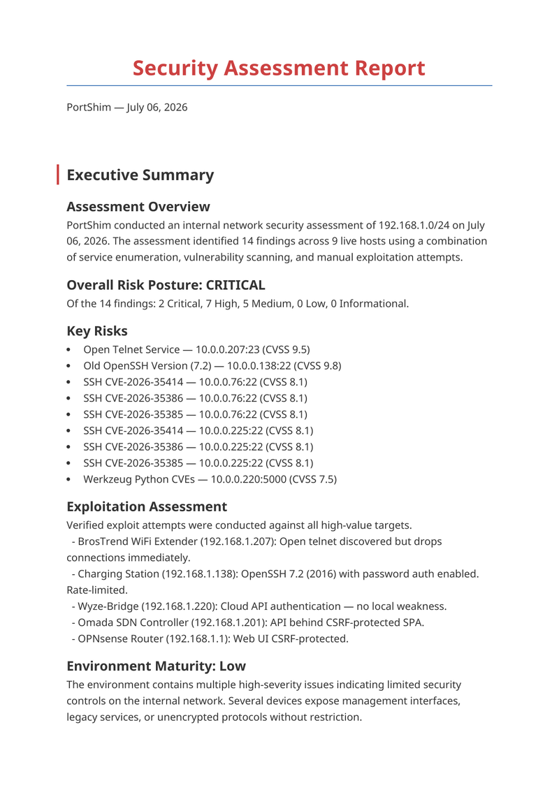 DOCX report cover page